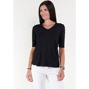 Seidel Moden Shirt met V-hals met halve mouwen van zacht materiaal, made in germany