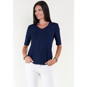 Seidel Moden Shirt met V-hals met halve mouwen van zacht materiaal, made in germany