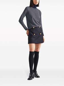 Prada Wollen mini-wikkelrok - Blauw