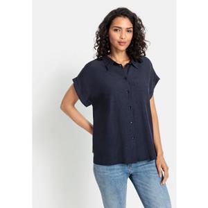Lascana Overhemdblouse van mix van linnen met knoopsluiting, blouse met korte mouwen, linnen blouse