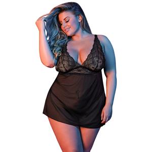 Erotic Treasure Magic Silk - Baby Doll w/ Fly Away Back & G-Set - Black