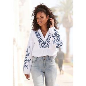 Lascana Blouse met lange mouwen met verfijnde borduurwerk, damesblouse, tuniek