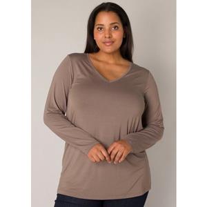 Base Level Curvy Langarmshirt, mit V-Ausschnitt