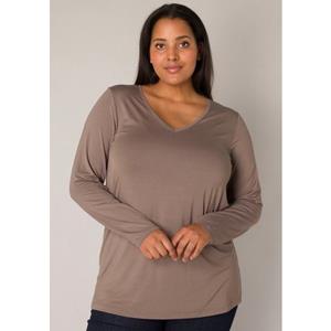 Base Level Curvy Shirt met lange mouwen met v-hals