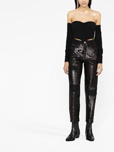 philippplein Philipp Plein Jeans verfraaid met pailletten - Zwart