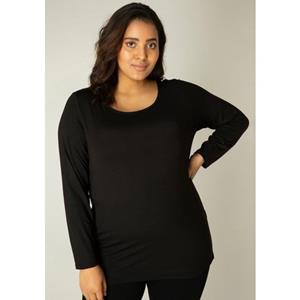 Base Level Curvy Shirt met lange mouwen met een ronde hals