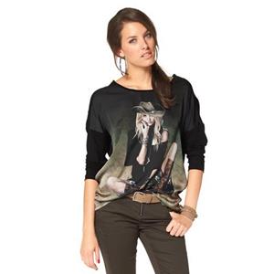 Aniston CASUAL Langarmshirt, mit femininem Frontdruck