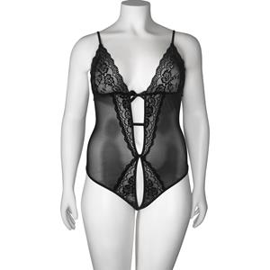 Nortie Vilja Lace Kruisloze Body Plus Size    - Zwart