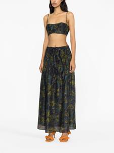 Maxi-rok met bloemenprint - Groen