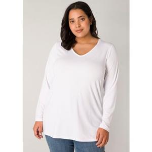 Base Level Curvy Shirt met lange mouwen met v-hals