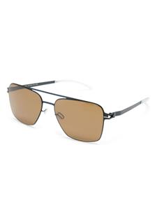 pilot-frame double-bridge sunglasses - Blauw