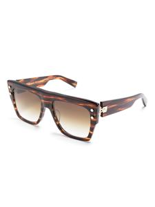 Balmain Eyewear Zonnebril met vierkant montuur - Bruin