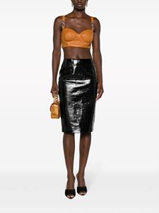 Versace Mini-rok met krokodillen-reliëf - Zwart