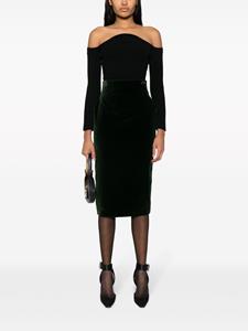 Alexandre Vauthier Fluwelen midi-rok - Groen