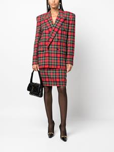 Saint Laurent Kokerrok met tartan ruit - Rood