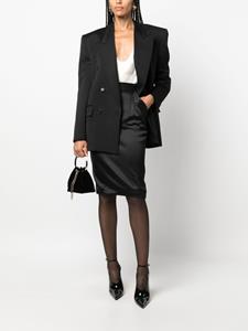 saintlaurent Saint Laurent Kokerrok met satijnen afwerking - Zwart