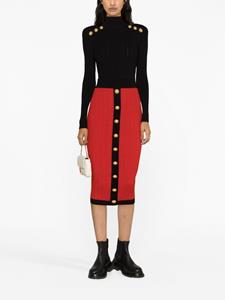 Balmain Midi-rok met knopen - Rood