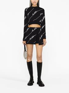 rotatebirgerchristensen ROTATE BIRGER CHRISTENSEN Mini-rok verfraaid met logo - Zwart