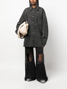mm6maisonmargiela MM6 Maison Margiela Denim blouse met gekreukt effect - Zwart