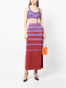 Gestreepte maxi-rok - Rood
