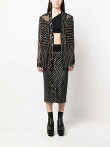 rickowens Rick Owens Gestreepte rok - Zwart