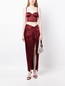 fleurdumal Fleur Du Mal Twist zijden rok met geknoopt detail - Rood