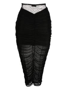 fleurdumal Fleur Du Mal Midi-rok met ruches - Zwart