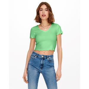 Only Crop T-shirt met V-hals