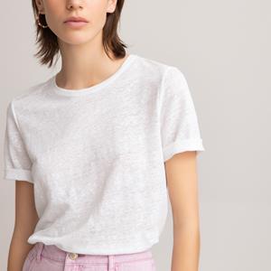 LA REDOUTE COLLECTIONS T-shirt met ronde hals in linnen, made in Europe