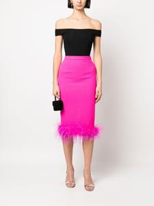 STYLAND Kokerrok met veren afwerking - Roze