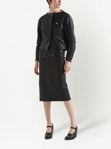 Prada Leren kokerrok met dubbele rits - Zwart