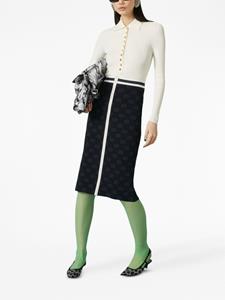 Midi-rok met jacquard - Zwart