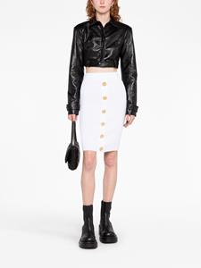 Balmain Ribgebreide kokerrok - Wit