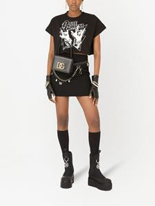 dolce&gabbana Dolce & Gabbana Crêpe mini-rok met logo-applicatie - Zwart