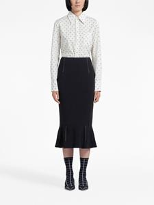 Marni Kokerrok met ruche afwerking - Zwart