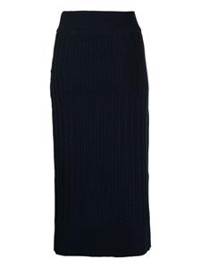 pringleofscotland Pringle of Scotland Ribgebreide kokerrok - Blauw