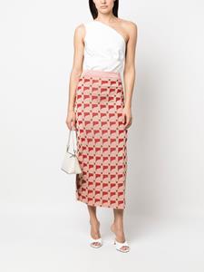 PAULA Kokerrok met jacquard - Roze