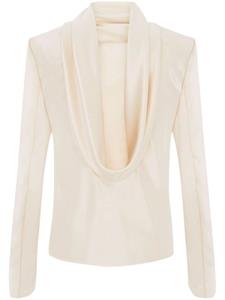 saintlaurent Saint Laurent Zijden blouse met col - Wit