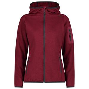 CMP  Women's Jacket Fix Hood Jacquard Knitted 3H19826 - Fleecevest, rood