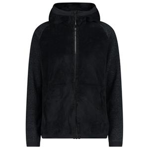 CMP  Women's Jacket Fix Hood Jacquard Highloft - Fleecevest, zwart