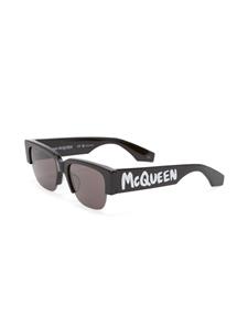 alexandermcqueeneyewear Alexander McQueen Eyewear Zonnebril met half montuur - Zwart