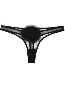 gilda&pearl Gilda & Pearl 'Diana Georgette Pompom' thong - Zwart