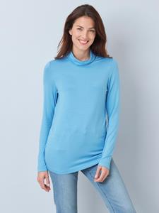 Colshirt van comfortabele stof  Azuurblauw