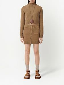 Burberry Mini-rok met geborduurd logo - Beige