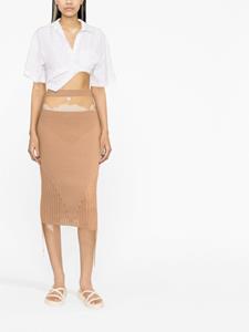 ANDREĀDAMO Ribgebreide kokerrok - Beige