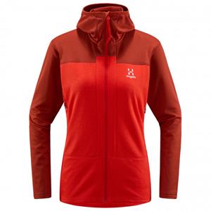 Haglöfs  Women's Roc Flash Mid Hood - Fleecevest, rood