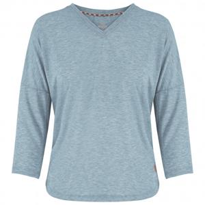 Sherpa - Women's Asha V-Neck 3/4 Sleeve Top - Longsleeve, grijs/turkoois