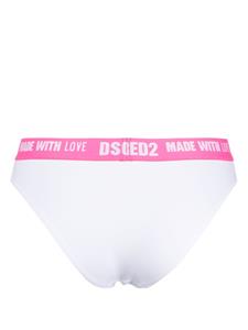 DSQUARED2 Elastische slip met logoprint - Wit