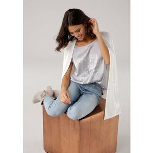 Laura Scott Shirtblouse van satijn met stijlvolle print