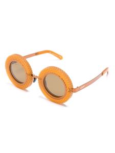 off-whiteeyewear Off-White Eyewear Chicago zonnebril met rond montuur - Bruin